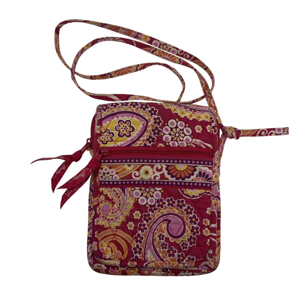 Vera Bradley Mini Hipster in Raspberry Fizz Crossbody Bag Purse Pink Floral